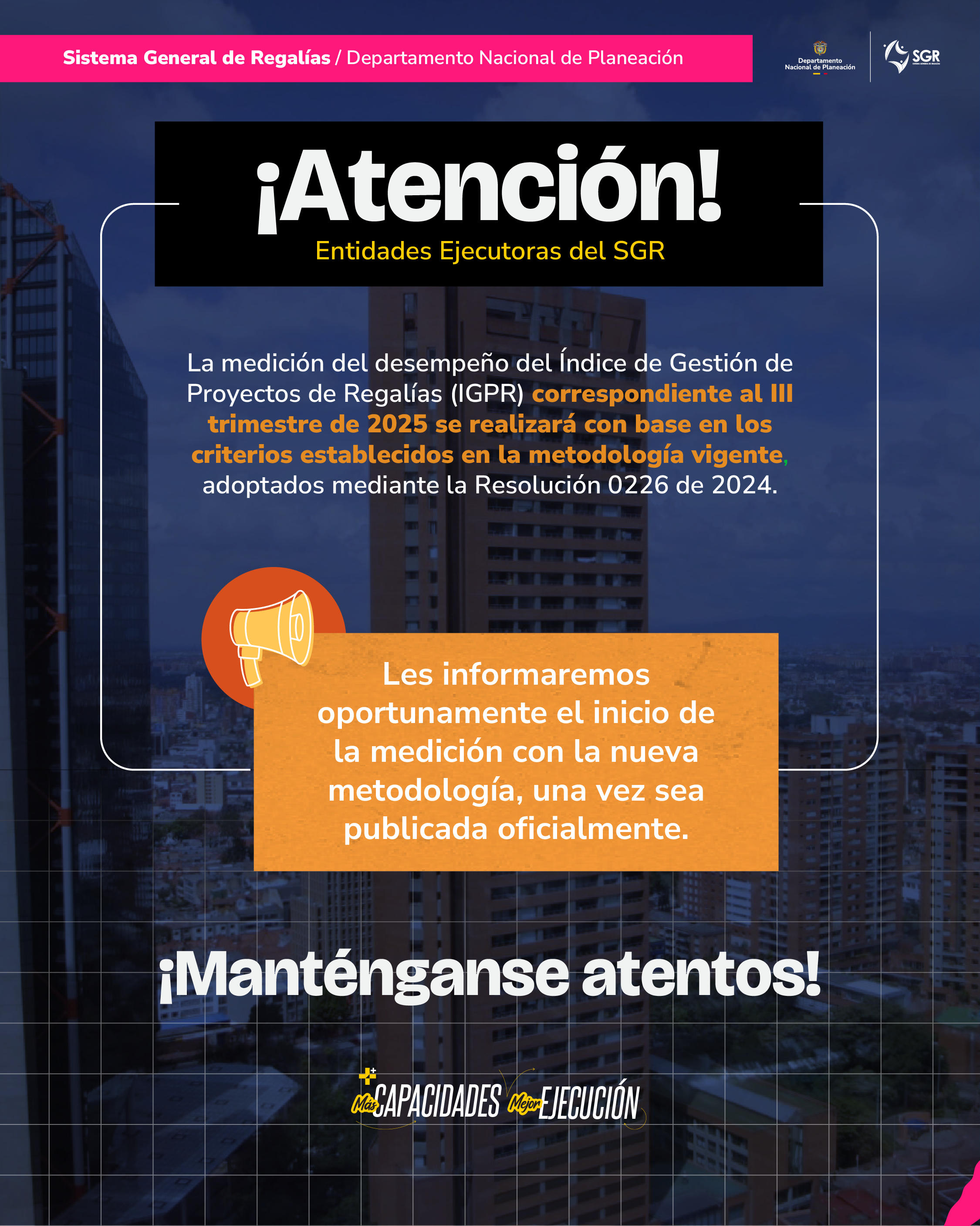 Índice de Gestión de Proyectos de Regalías - IGPR