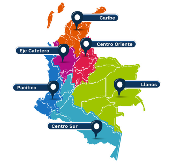 Mapa regiones SGR